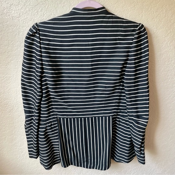 Vintage Polo Ralph Lauren Stripped Peplum Jacket with Mandarin Collar - Picture 4 of 7